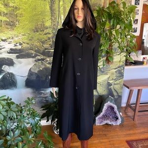 Talbots women’s hooded black coat size 4 petite